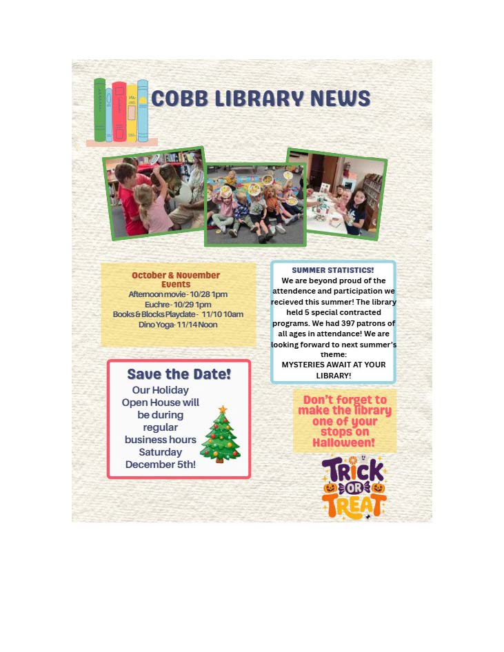 Cobb Public Library Fall Newsletter